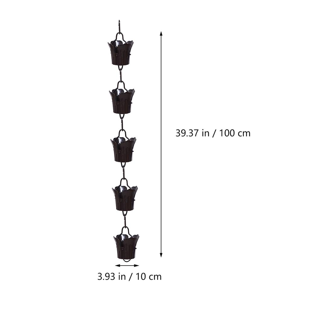 1M Elegant Rain Chain Large Petal Design Weatherproof Long-Lasting Rainwater Diverting Chain for House Gutter