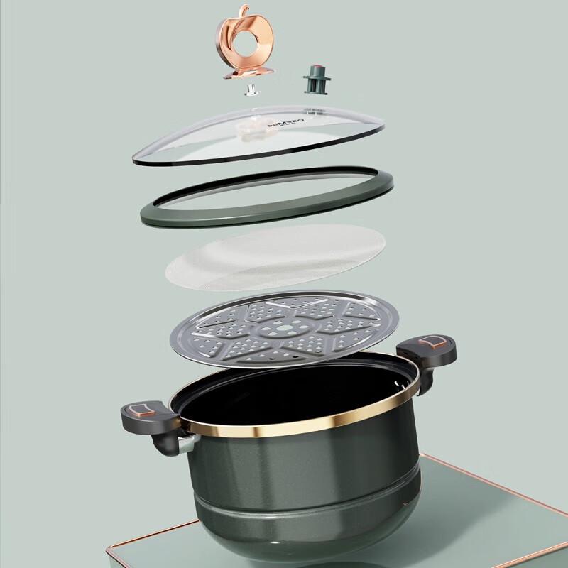 SEMREO Emaille Mikrodruck-Dampfkochtopf