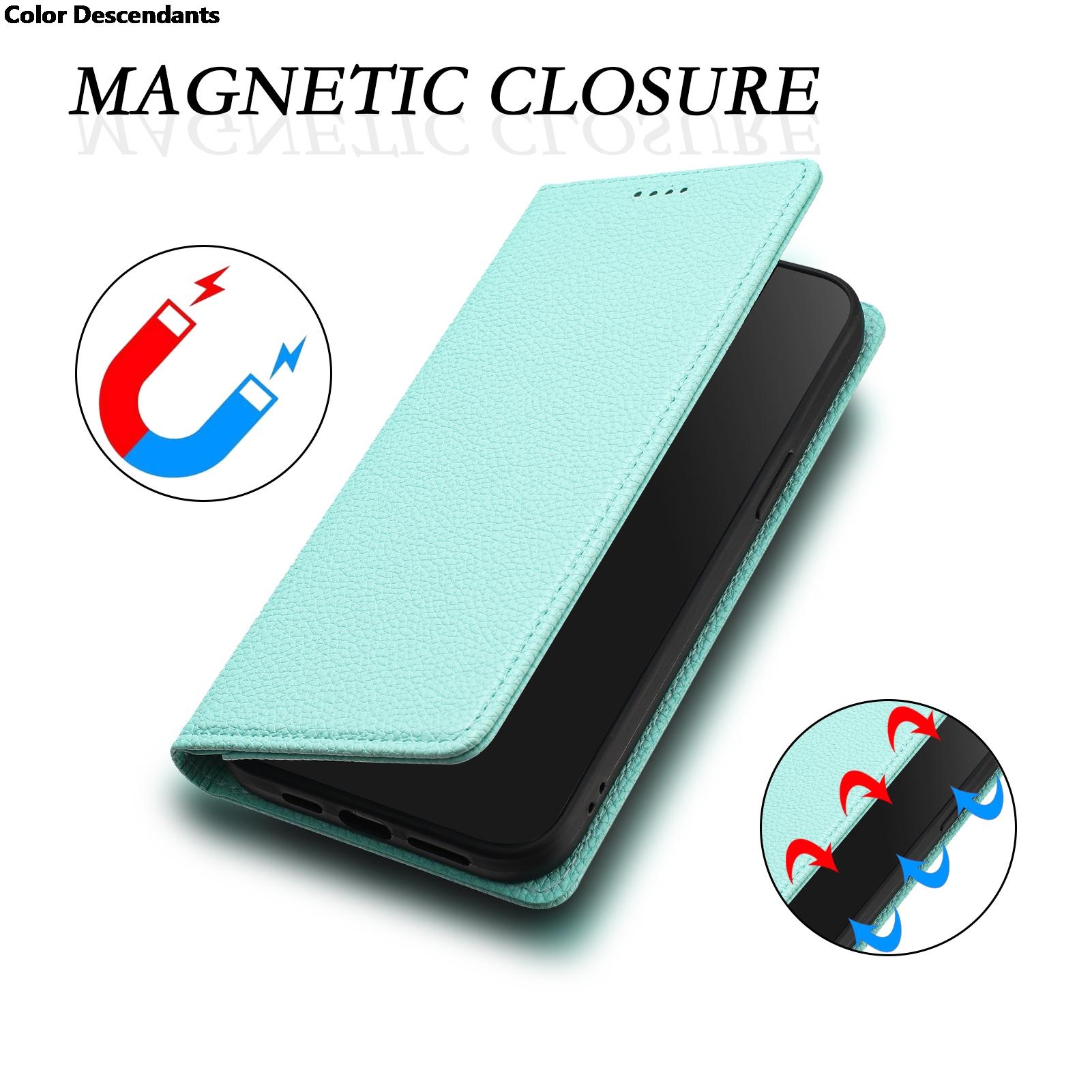 

Магнитный чехол-книжка для VIVO Y400 Y500 X300I X200S V60 Y76 Y31 Y39 V50 LITE S30 iQOO Z9X Кожаный чехол-книжка с отделениями для карт For VIVO V21E 4G зелёный