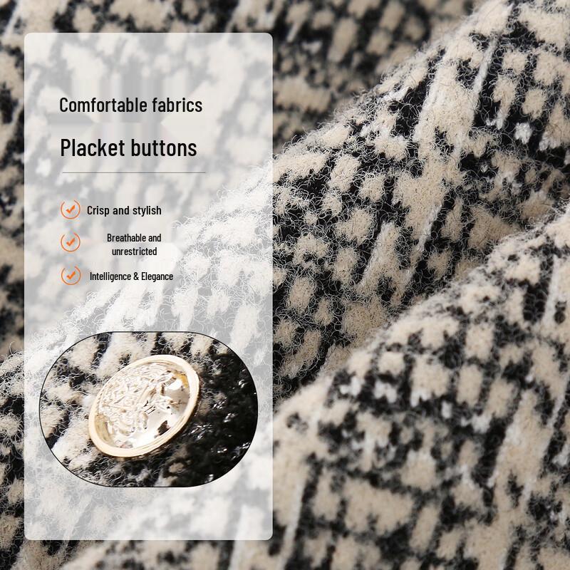 Mid-Aged Women's Elegant Plaid Cardigan Jacket