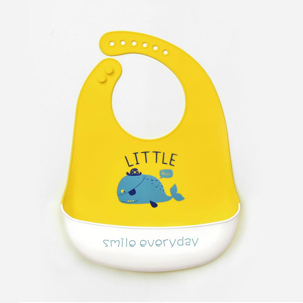 Silicone World 1PC Waterproof Bibs Baby Kids Stuff Cute Cartoon Printed Kids Bib Adjustable Soft Silicone Bib Baby Feeding Stuff