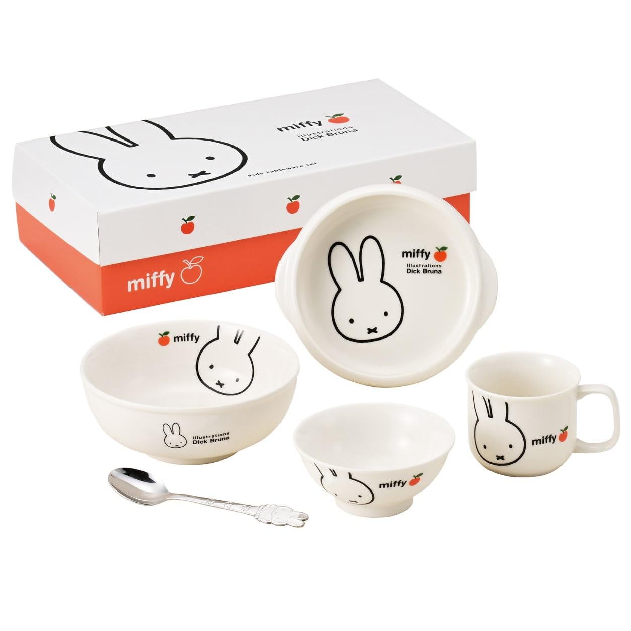 

Подарочный набор столовых приборов Miffy (яблоко) белый