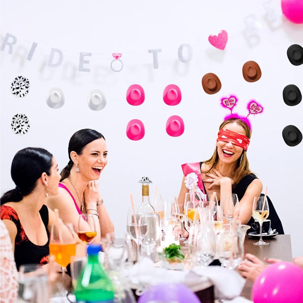 30 Pieces Mixed Color Mini Western Cowboy Hat Cowgirl Hat Doll Hats Plastic Cute Doll Hats Decoration Accessories for Party