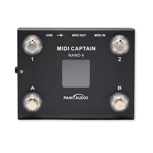 PAINTAUDIO MIDI CAPTAIN NANO 4 | Includes Japanese Digital Manual | 4 Foot Switches | Portable MIDI Controller | Supports All PC/CC/NOTE Commands | Ke