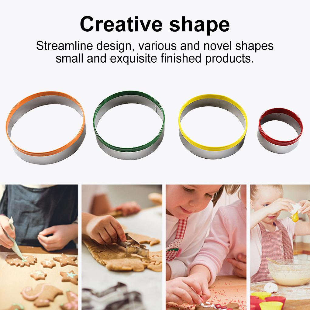 12Pcs Round Cookie Molds Set Stainless Steeel Sugar Biscuit Pastry Rings Cake Baking Moulds DIY Cookie Making Mold