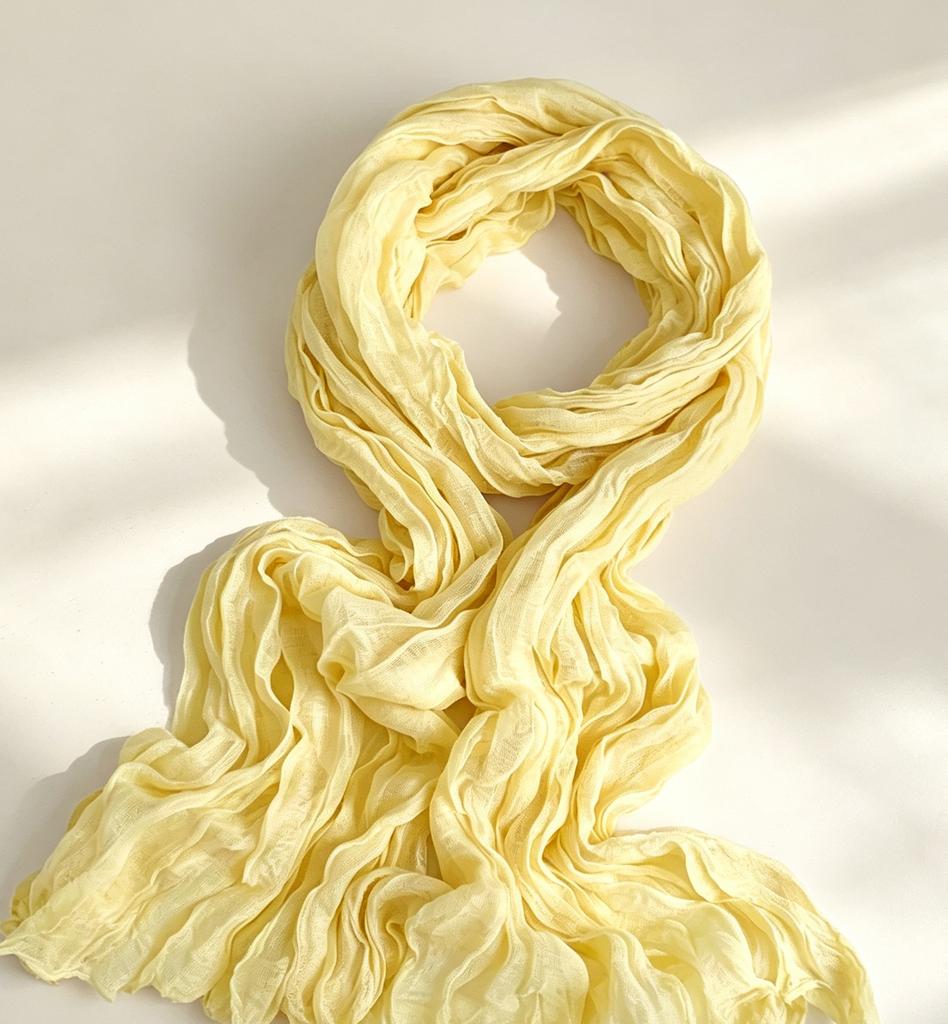 Atmospheric crumpled texture long silk scarf light and thin versatile long scarf high-grade texture affordable decorative yarn