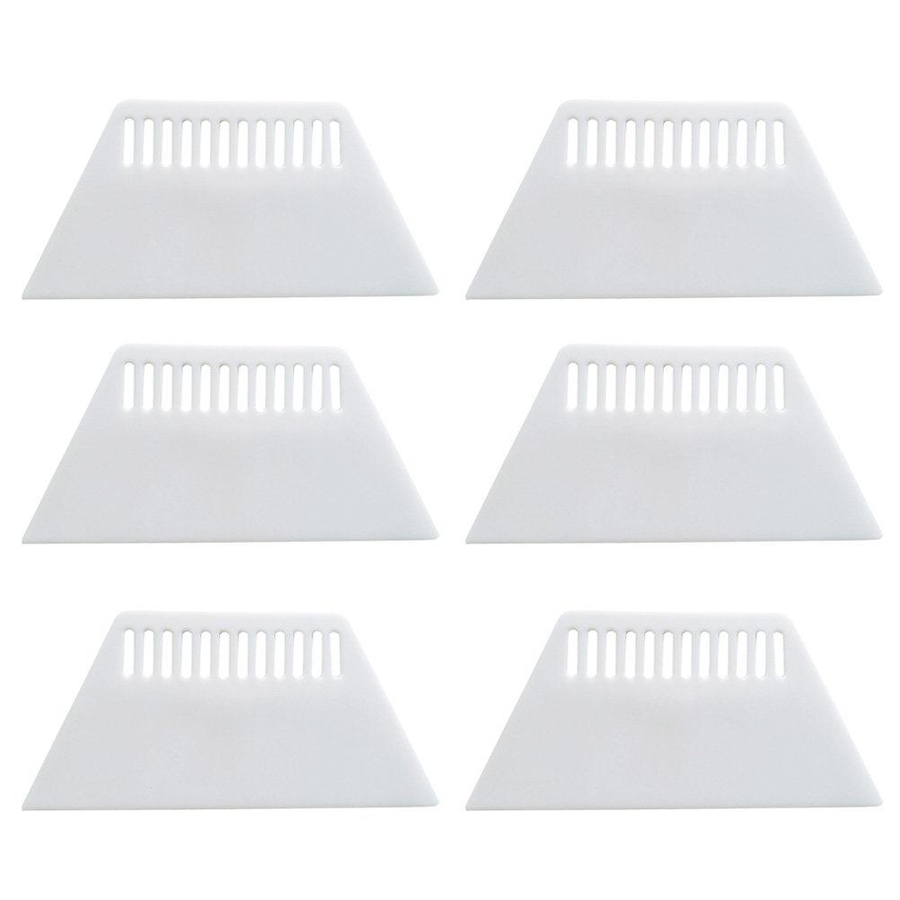 6 Pcs Plastic Film Scraper Tool For Car Window Tint Wall Sticker Removal Oil Paint Surface Use Indoor Outdoor White Hand Tool
