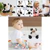 Adorable Smiling Black And White Cow Plush Toy Soft Stuffed Animal Doll Gift