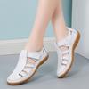 Large size 35-46 summer handmade retro sandals soft-soled mother shoes cowhide Velcro casual women's shoes