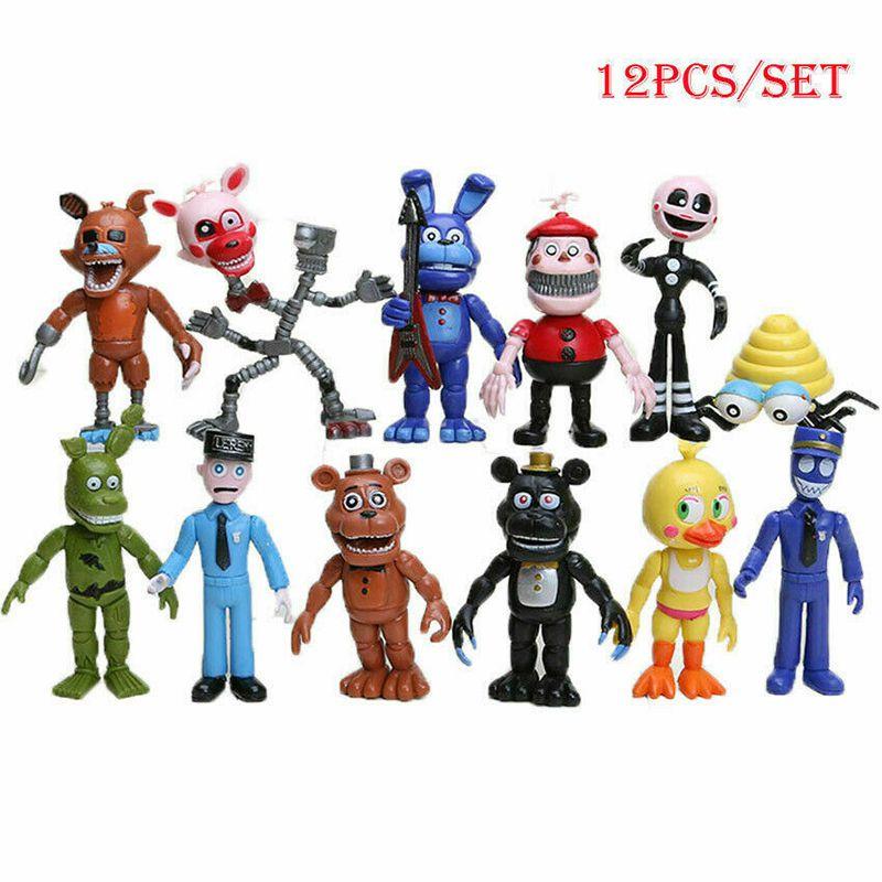 12pcs Set Of Five Nights At Freddys Chica Freddy Doll Pvc Action Figures For Kids