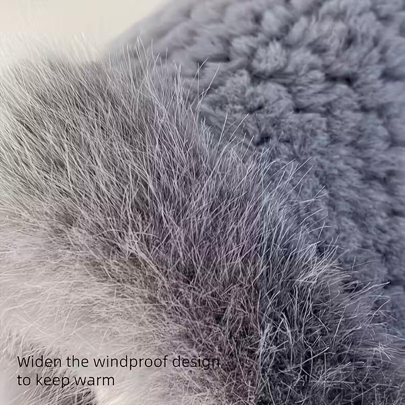 Women's Winter Hat with Neck Warmer and FaceMask Fleece Ear ProtectionWindproof Warm Cycling ElectricBike Hat Thickened Pullover