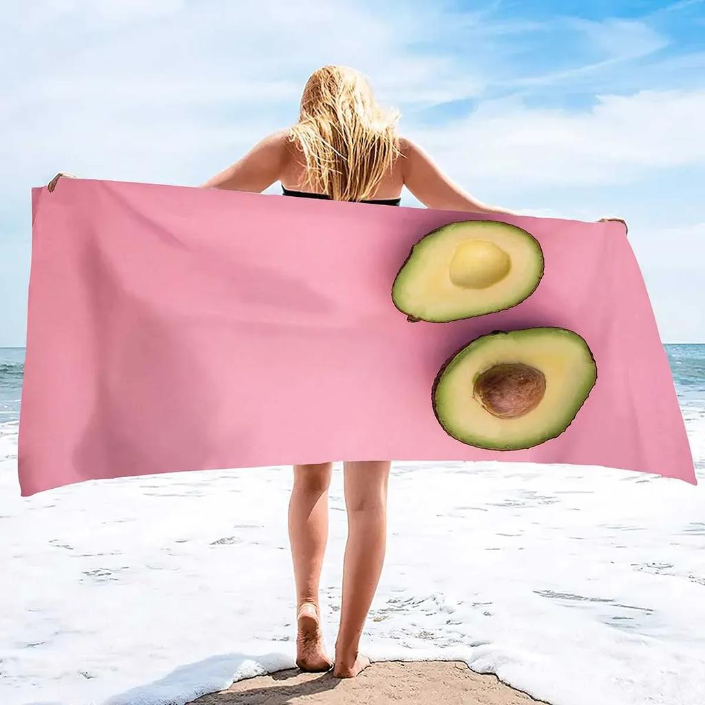 Avocado Beach Towels,Outdoors Pool Microfiber Towel Soft Fluffy and Super Absorbent Sand Free Quick Dry Lightweight Bath Towels