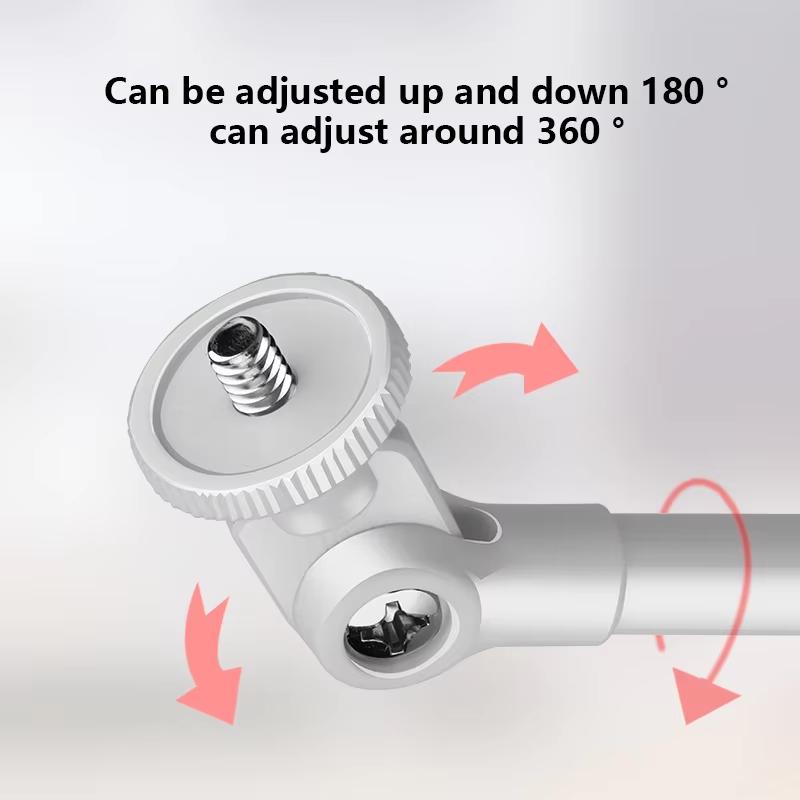 Desktop Adjustable-Angle Monitoring Stand Extendable Camera Base, 1/4" Screw Interface For Surveillance Cameras
