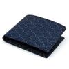 Inden Wallet Coin Purse Deerskin Traditional Craft Made in Japan Navy Blue with White Lacquer Seigaiha [Indenya] Bi-fold Men's No.2006 ([14-004]