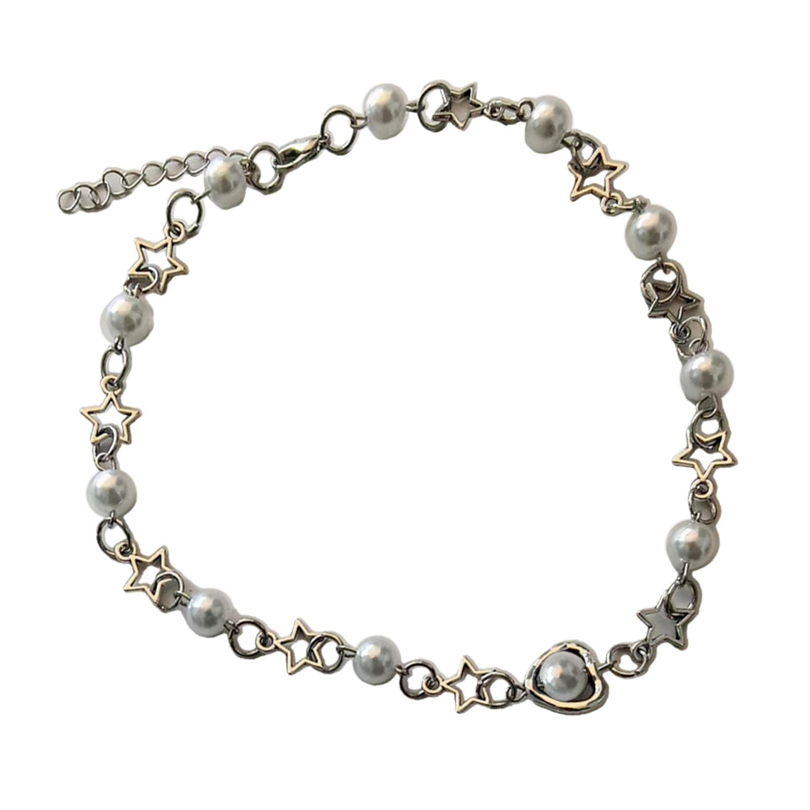 

Ожерелье-чокер из полых звезд и жемчуга, корейская мода, бисерная цепочка на ключицу, эстетичная регулируемая цепочка-воротник, шейное украшение 4