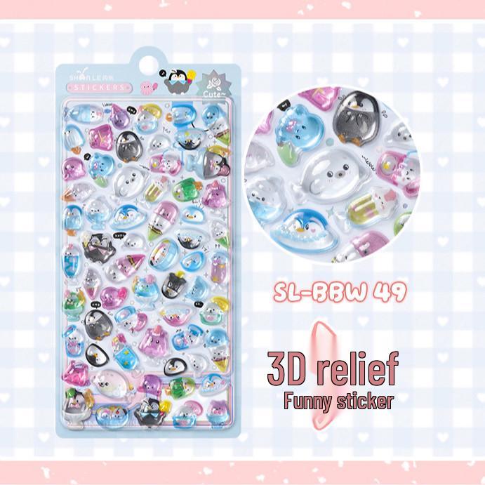 Popular 3D Animal Cartoon Crystal Stickers for Kids' Phone Cases