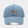 New Embroidered Dachshund Cowboy Baseball Cap Casual Women Adjustable Wide Brim Cotton Peaked Hat Outdoor Men Sun Snapback Caps