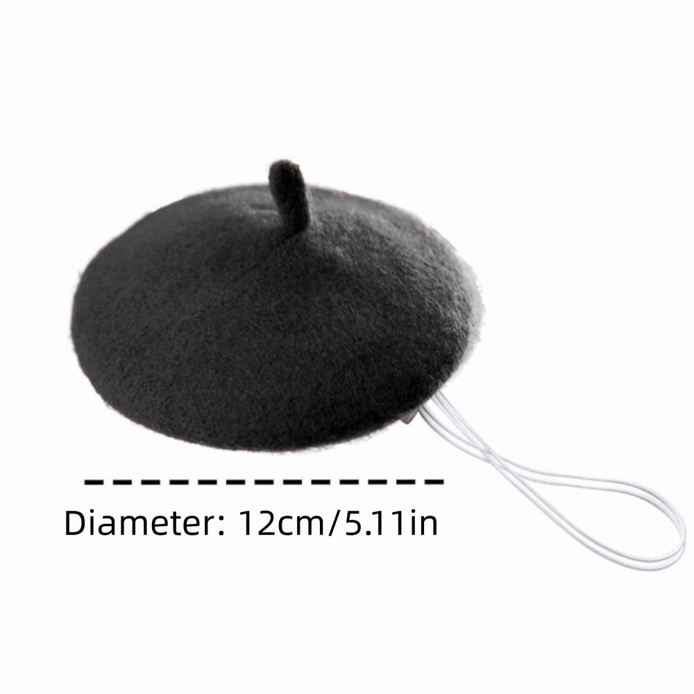 

Mini Pet Hat Adjustable Pet Fashion Accessories Fashion Beret Style Headwear For Kitten чорний