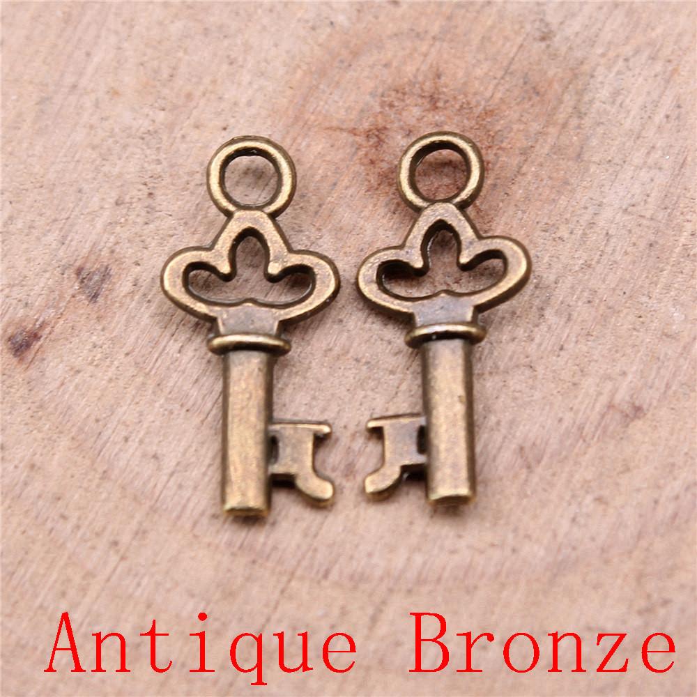 Classic Key Shaped Charms Pendant For Bracelet Necklace Jewelry Making Craft Findings