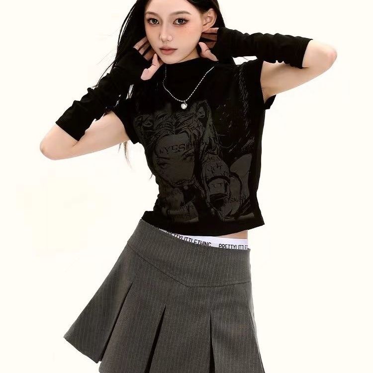 Sexy Women T-shirts Casual Girls Y2K Tops Workout Street Wear Fashion Lady Party Wear Tops Tees