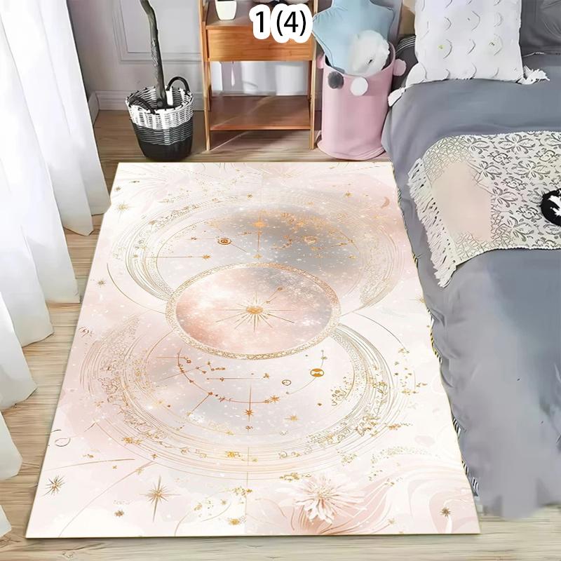 

Rug Carpet Mat Non-Slip Red Blue Firework Art Area Rug for Living Room Bedroom Entryway Kitchen Playroom Festive Home Decor 40X60cm