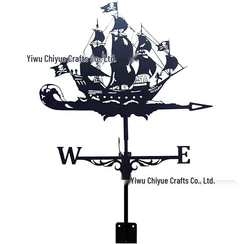 Weather Vane Ornament: Outdoor Wrought Iron Spray-Painted Roof Decoration Metal Craft