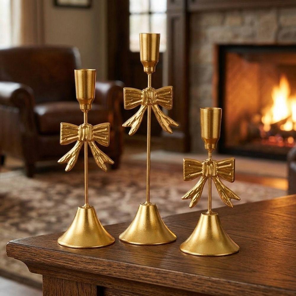 Electroplated Candle Stands Vintage Candlestick Holder Centerpiece Decorative Stand Dinning Table