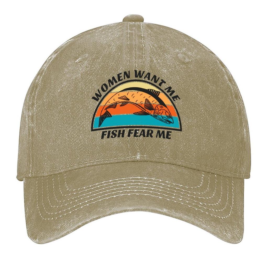 Womenwant me, fish fear me Baseball Cap funny hat golf hat genuine custom caps party Hat Elegant Women's Hats Men's