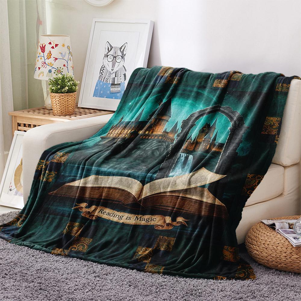 1Pc Cartoon Print Flannel Blanket, High Quality Comfortable for All Seasons, Home Decor, Warmth and Comfort, Perfect for Christmas Birthday Gift
