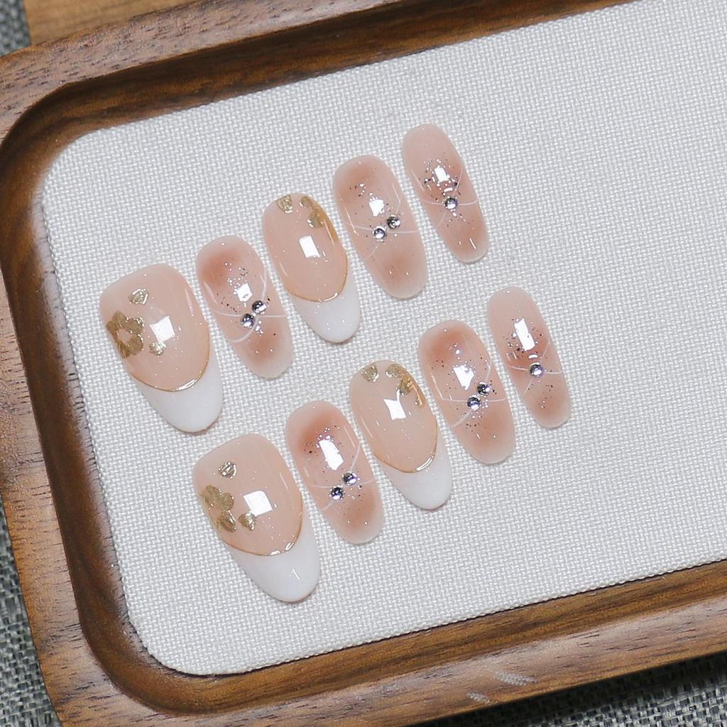 Pink Dream Tulip Cat Eye Detachable Nails for All Seasons