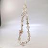 Cute Glass Bowknot Flower Bead Phone Strap Charm Chain Knot Cellphone Lanyard Keychain Girl Bag Camera Pendant for Airpods Case