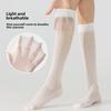 Short-sleeved Summer/autumn Slimming Black Thigh-high Stockings Made of Boneless Mulberry Silk. White Layered Long Stockings.