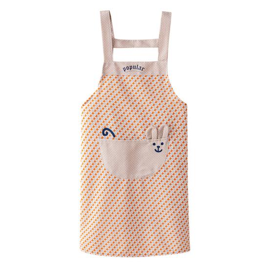 Plaid Bib Apron with Rabbit Embroidery Pocket Waterproof Oil-Proof Kitchen Apron for Cooking Baking Breathable Adjustable Stain Proof Chef Apron