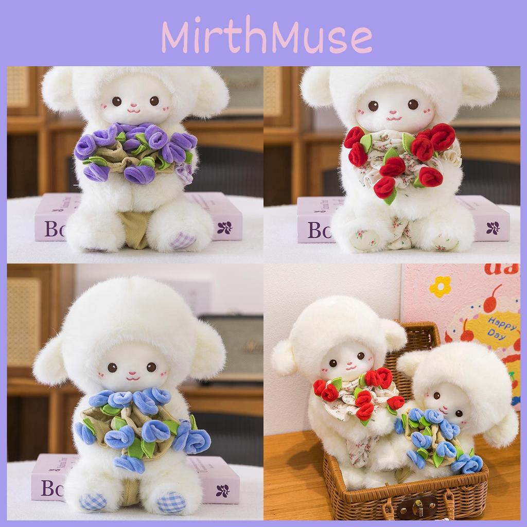 Doll Sheep Plush With Magnetic Rose Flower Arrangement For Kids Gifts Decor