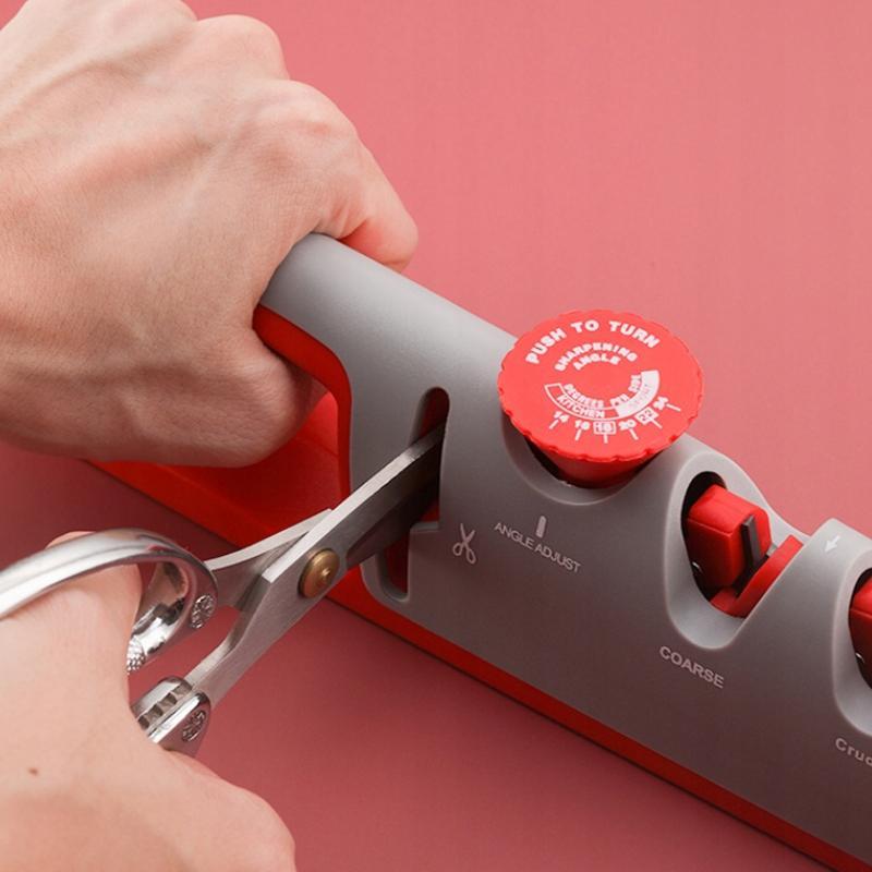 Scissors Knife Sharpener Adjustable Sharpening Angle 4 Sharpeners 4-In-1