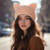 Einzigartige gestrickte Teufelshüte Minimalistische tragbare Hüte Atmungsaktive modische Hüte für Freizeit-Outfits und Treffen