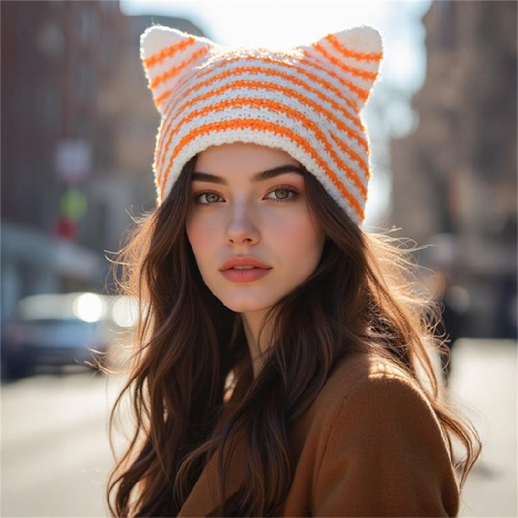Einzigartige gestrickte Teufelshüte Minimalistische tragbare Hüte Atmungsaktive modische Hüte für Freizeit-Outfits und Treffen