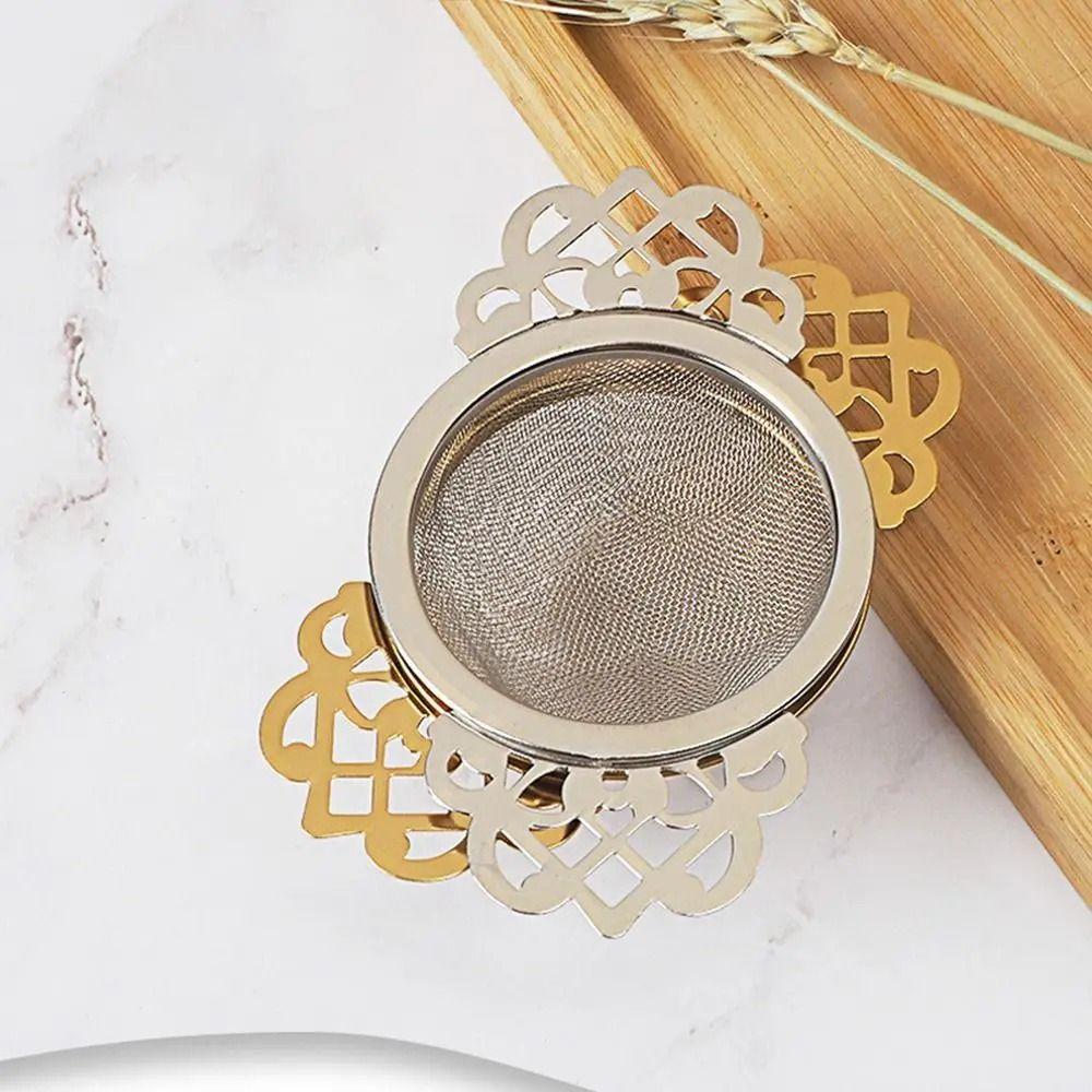 Fine Mesh Hanging Tea Strainer Stainless Steel Lace Tea Infuser Double Ear Tea Filter Restaurant
