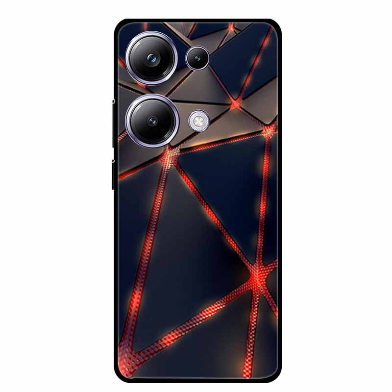 For Xiaomi Poco M6 Pro 4G Phone Case Cover Wolf Shockproof Black Silicone Soft Back Cover Cases For Poco M6 Pro Case M 6 M6Pro