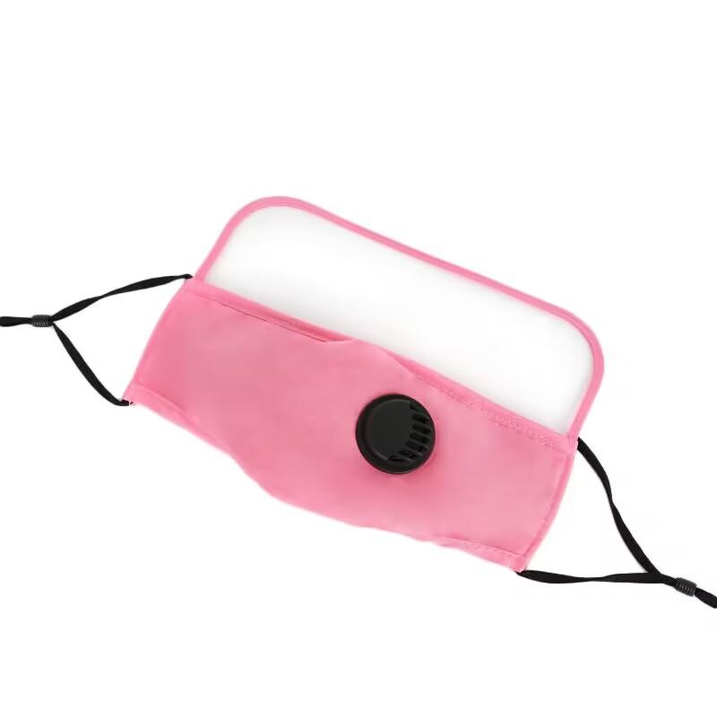 Хлопчатобумажная маска, пылезащитная маска с защитой для глаз, моющаяся многоразовая маска розовый