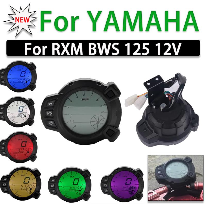 Für Yamaha RXM BWS 125 BWS125 Motorrad 10000 U/min 7 Farben Ölstand LCD Digitale Instrumentierung Tacho Drehzahlmesser Kilometerzähler