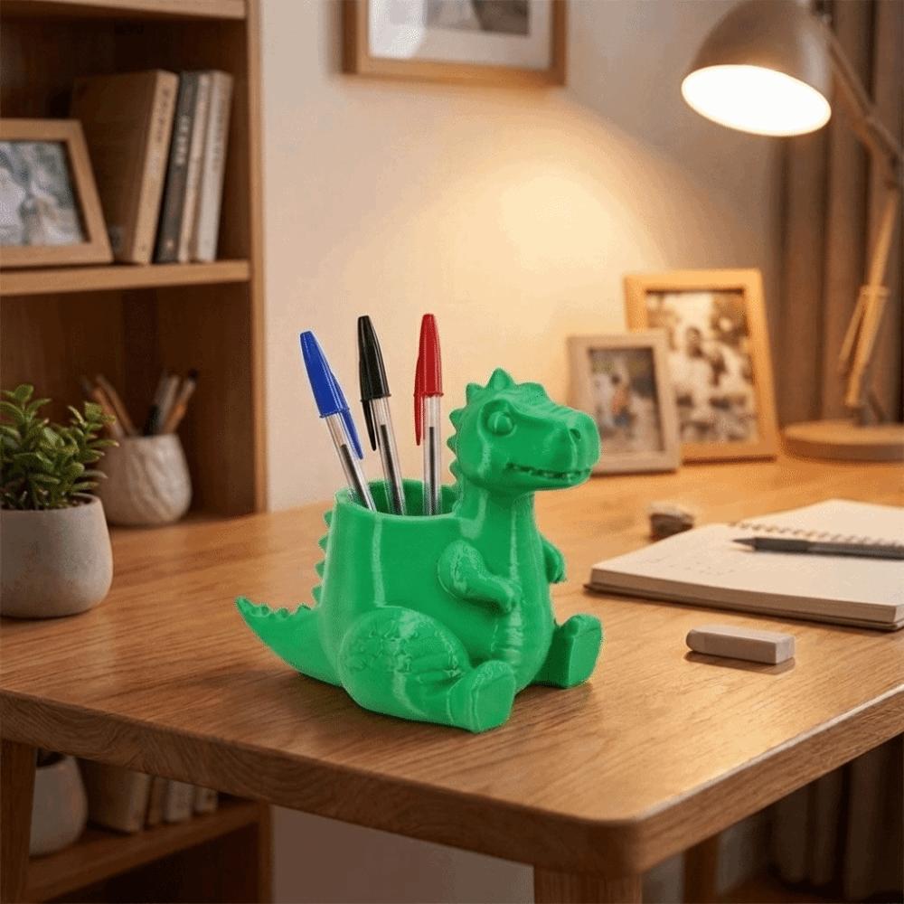 Cute Desk Organizer 3D Printed Pencil Holder Multi-Functional Dinosaur Pen Holder Desk Decor