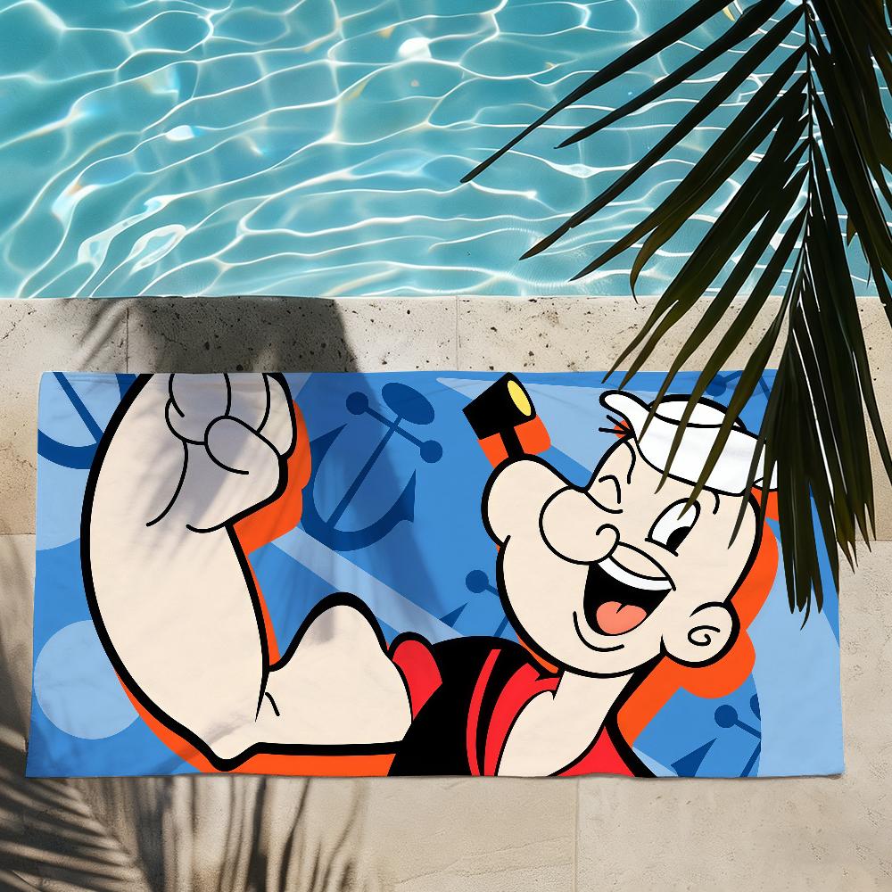 P-Popeye Marine Elements Nautical Sailors Quick Drying Beach Towels Are Suitable For Swimming Pools Camping Yoga And The Gym