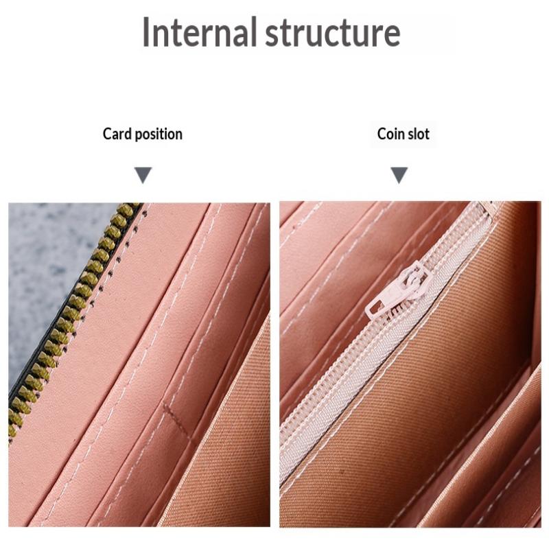 Korean Style Single Zipper Women'S Extra Large Capacity Long Wallet, Patchwork Coin Purse, Phone Bag, Fashionable And Versatile