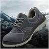 men fashion breathable steel toe covers work safety shoes worker summer sneakers cow suede leather security boots safe footwear