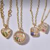 Retro Personalized Photo Box Pendant Item Can Be Opened And Closed Diy Pendant Hollow Design Transparent Box 18K Gold Color Retention