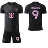 2025-26 Miami Visitante Negro No. 10 Juegos de Uniforme de Fútbol Camiseta 9 Suarez Original