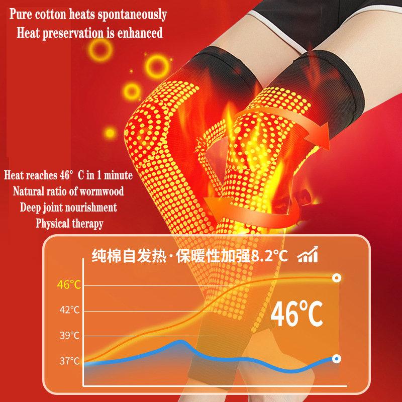 2 buc. Genunchiere de suport cu autoîncălzire Genunchieră caldă pentru artrită articulară Pai ameliorarea leziunilor de recuperare masaj pentru picioare mai lung natural