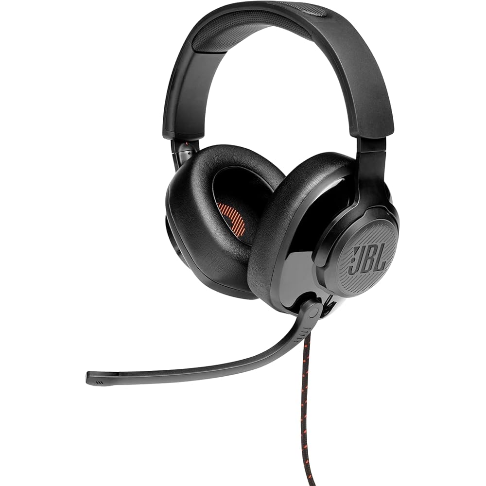 

JBL Quantum 200 Gaming Headset Lightweight Over-Ear Headphones Flip-Up Microphone 3.5mm Audio Connection
