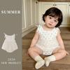 2026 Summer Baby Girls' Sleeveless Princess Romper with Snap Crotch and Diaper Cover Skirt